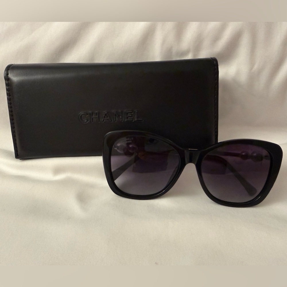CHANEL 5339-H c.501/S8 Women's Butterfly Sunglasses Black Plastic Gray Polarized